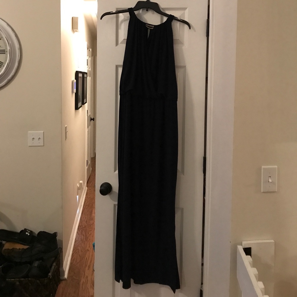 Chaps gorgeous long navy dress XL